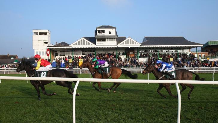 Horses crossing the line at Catterick